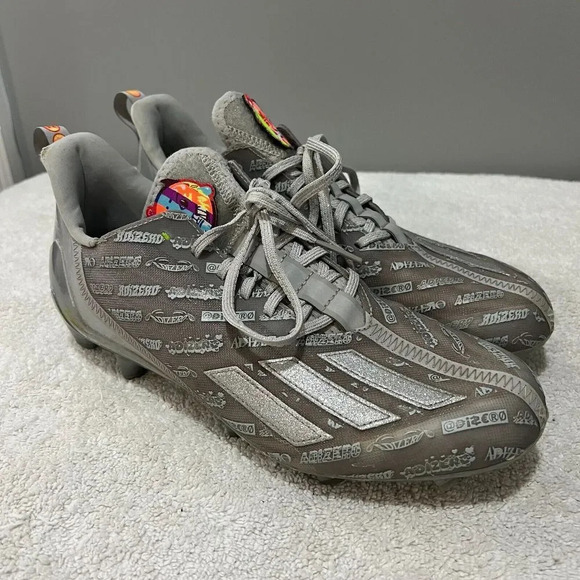 Adidas Adizero Mens Sz 9 Big Mood Silver Football Cleats GY4380 - Picture 9 of 16